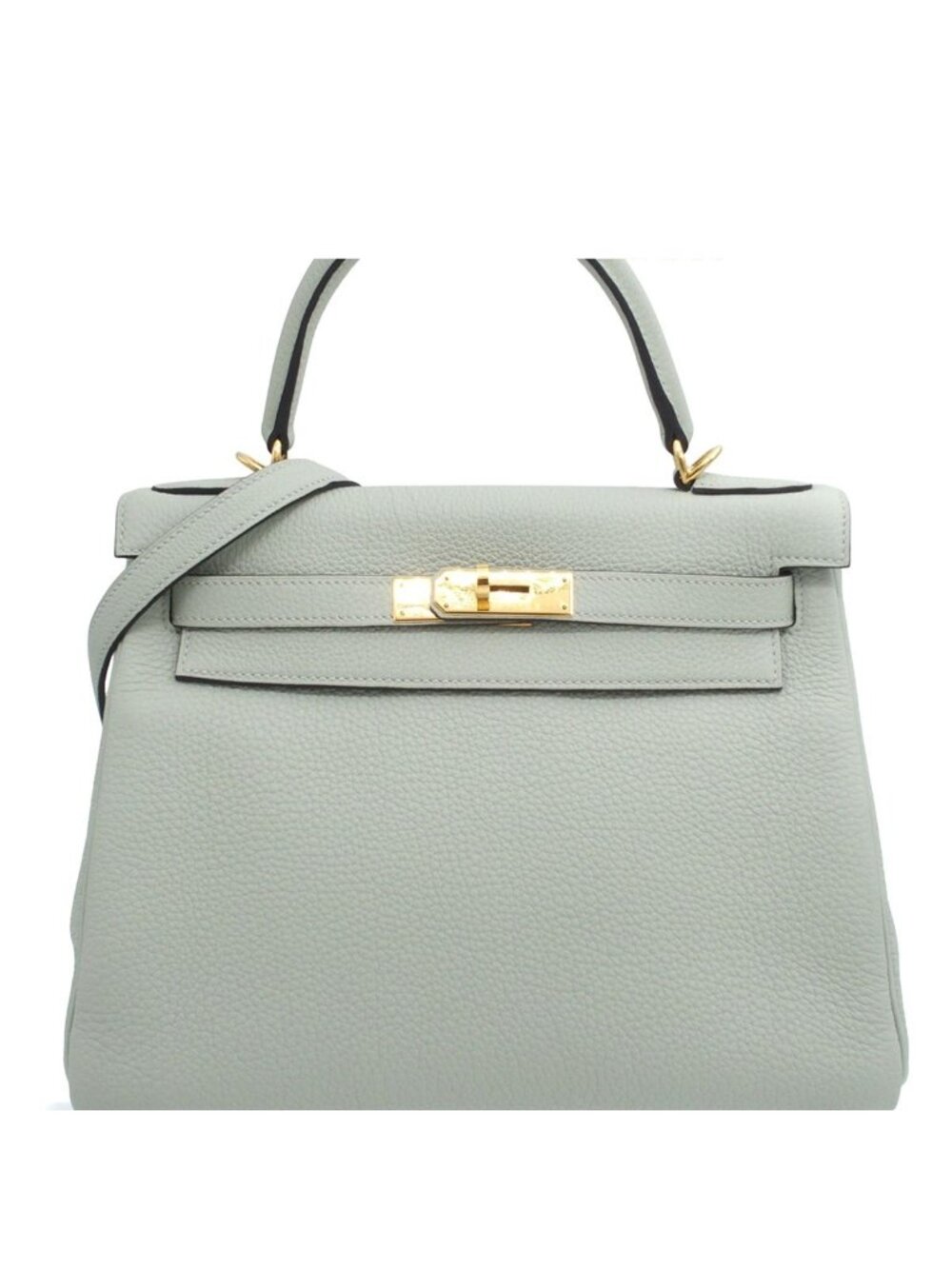 Hermes Kelly 28 Greeneve Gold Togo Retourne 2-Way Shoulder Bag